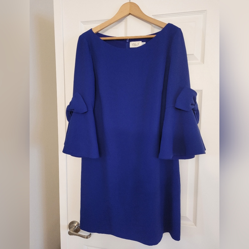 Eliza J Royal Blue Bell Sleeve Dress